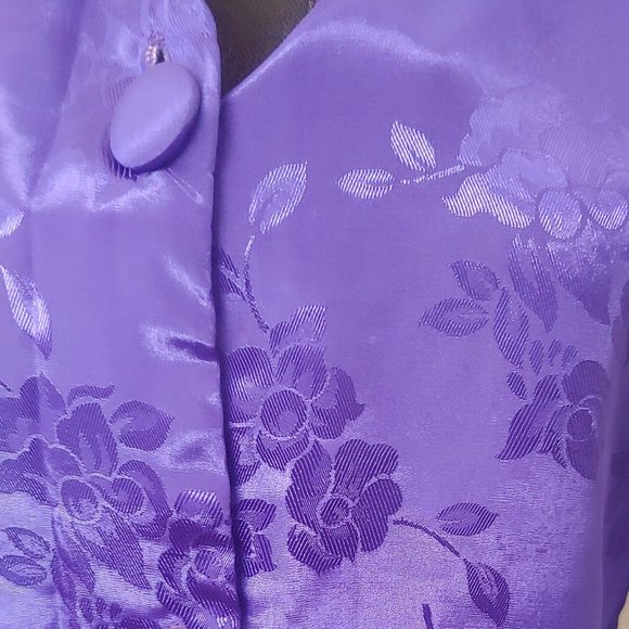 Vintage Royal Purple 1980s Blouse - Picture 6 of 13